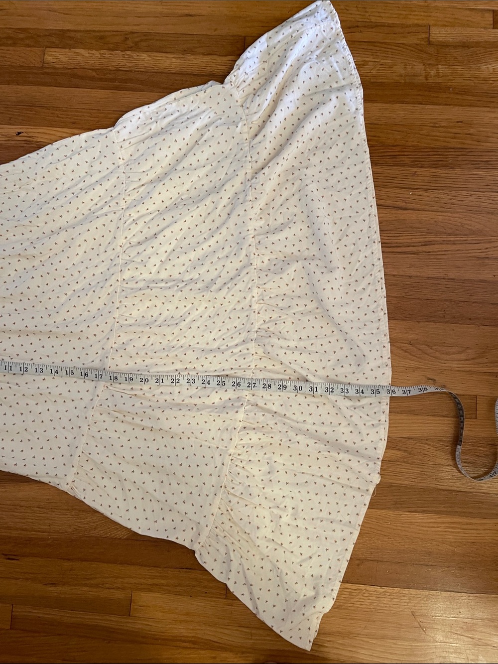 Brandy Melville Cream Tiered Maxi Skirt with Tiny Dot Pattern - Picture 3 of 8